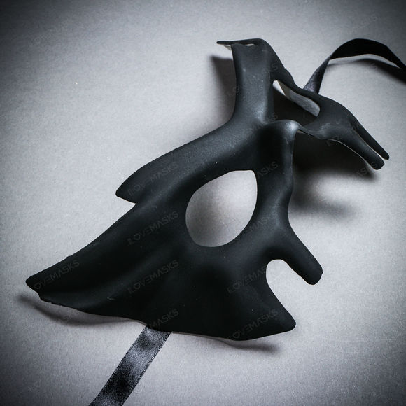 Devil Halloween Masquerade Eye Mask - Black - Picture 4 of 10